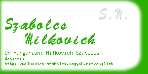 szabolcs milkovich business card
